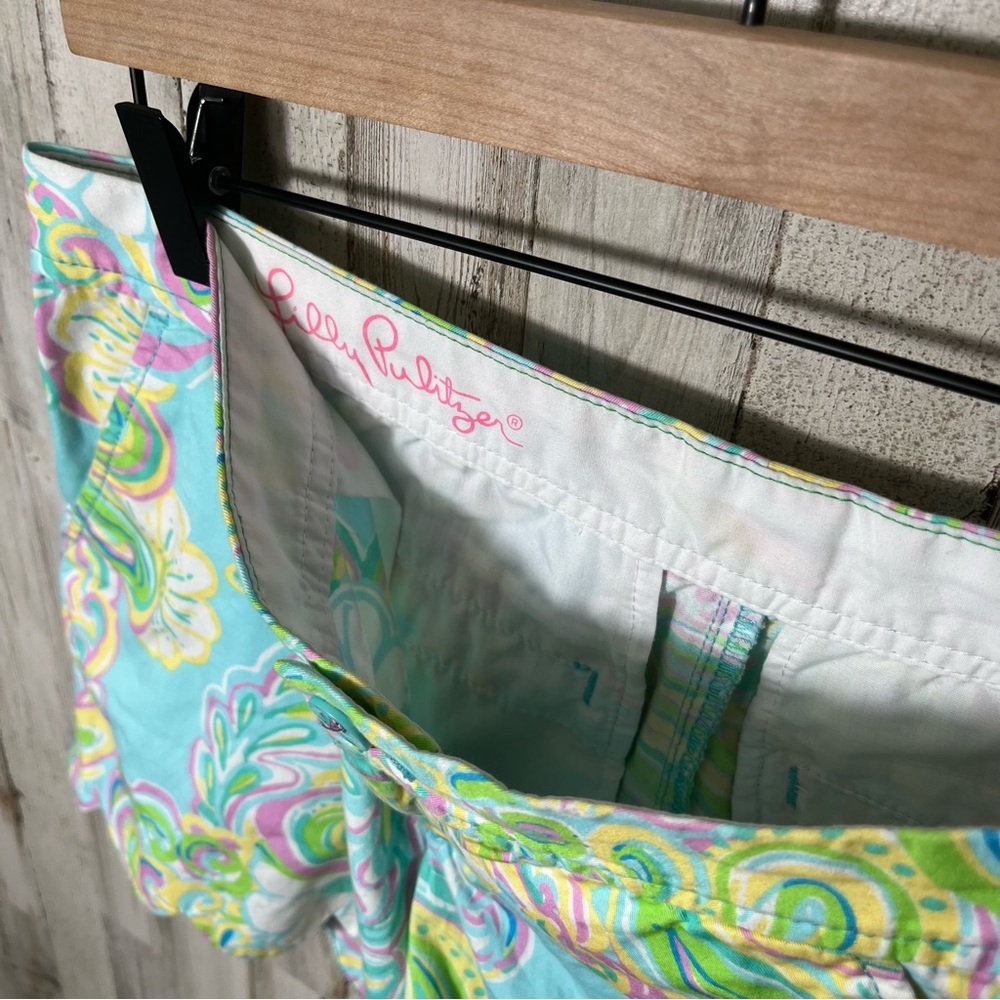 Lily Pulitzer Shorely Blue Double Trouble Buttercup Shorts Womens Size 0 - Picture 5 of 7